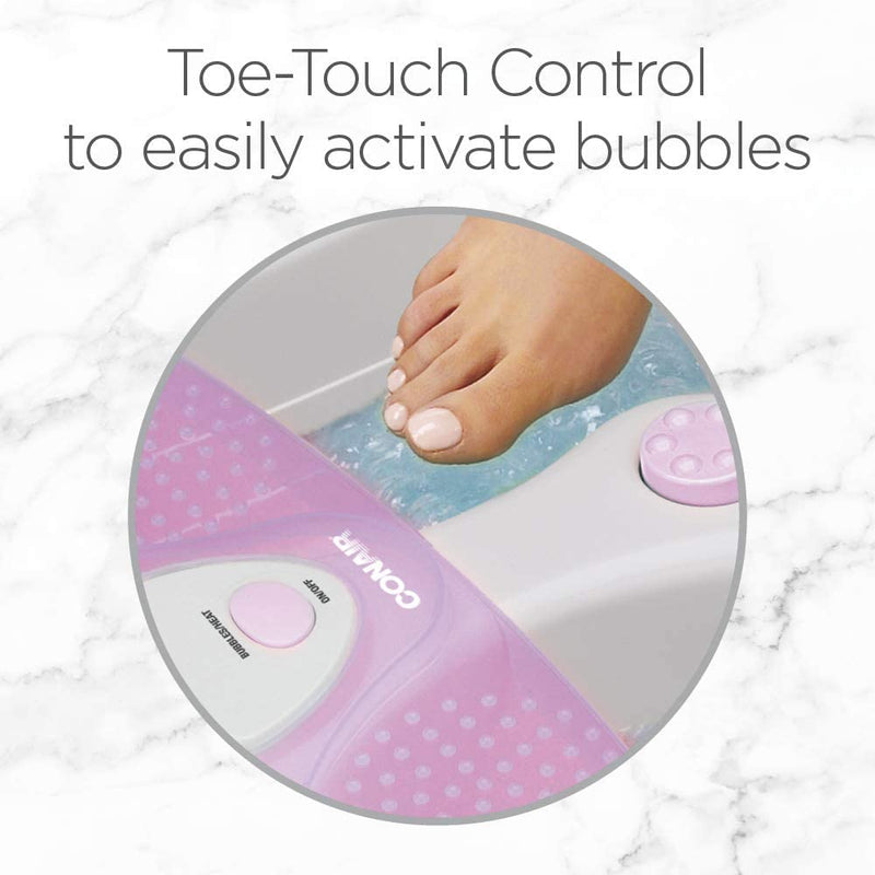 Conair Foot Pedicure Spa With Massaging Bubbles, Pink/White, FB27C
