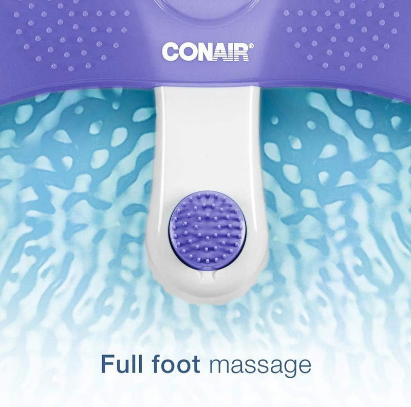 Conair Foot Pedicure Spa With Soothing Vibration Massage, Purple/White, FB03C