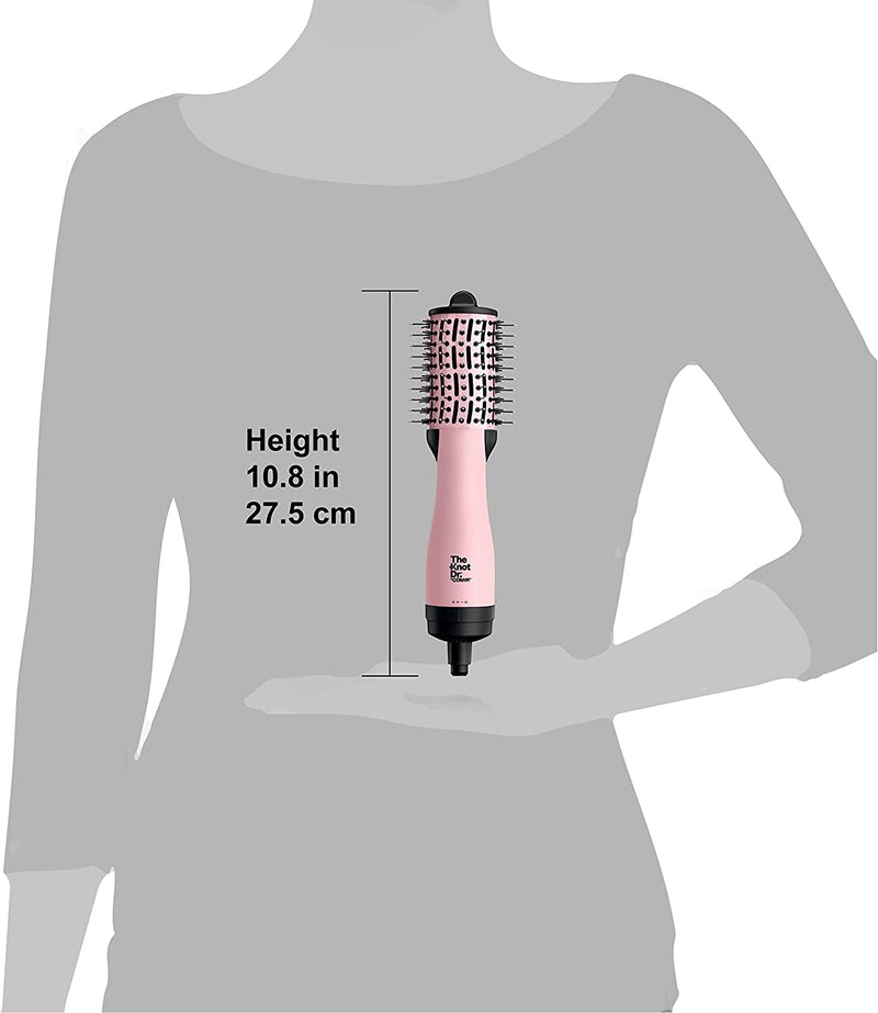 The Knot Dr BC114C All-in-One Mini Oval Dryer Brush. Dry and Style For All Hair Types, Pink (Refurbished)