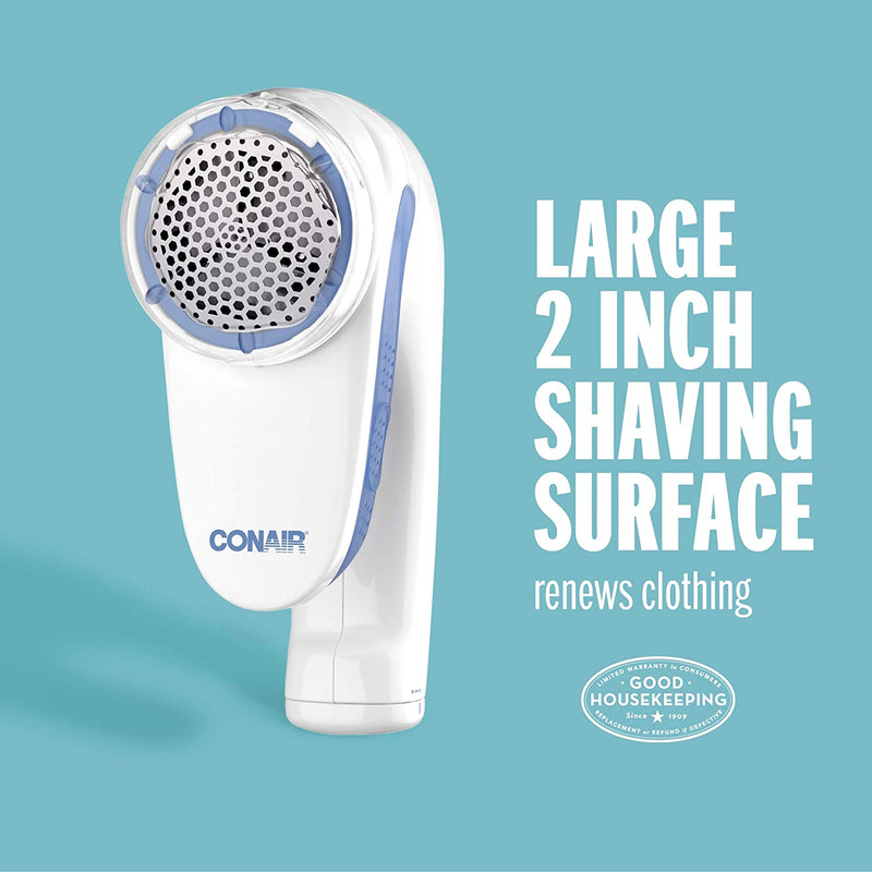 Conair Fabric Shaver - Fuzz Remover, Lint Remover, Battery Operated Fabric Shaver, White