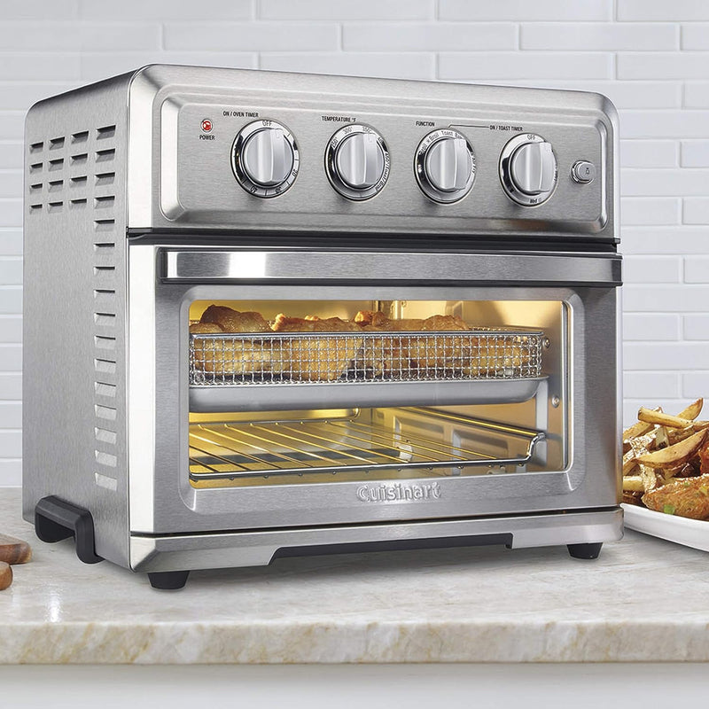 CUISINART TOA-60C AirFryer Convection Oven, Silver (Refurbished) with FREE Air Fryer
