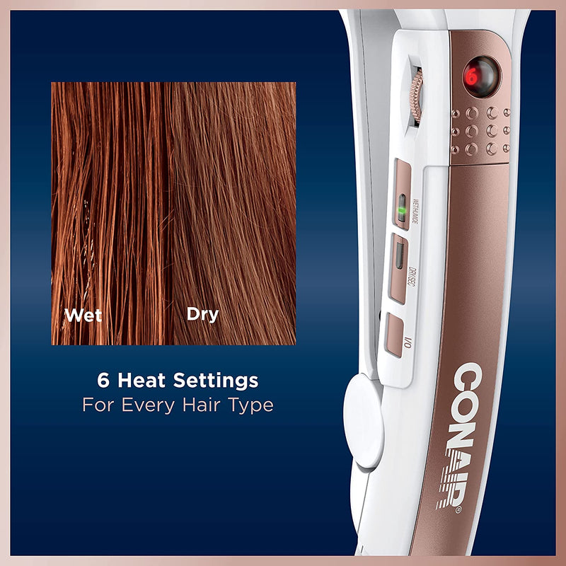 Conair CS26GNC Double Ceramic 1½” Wet To Dry Technology Flat Iron For All Hair Types