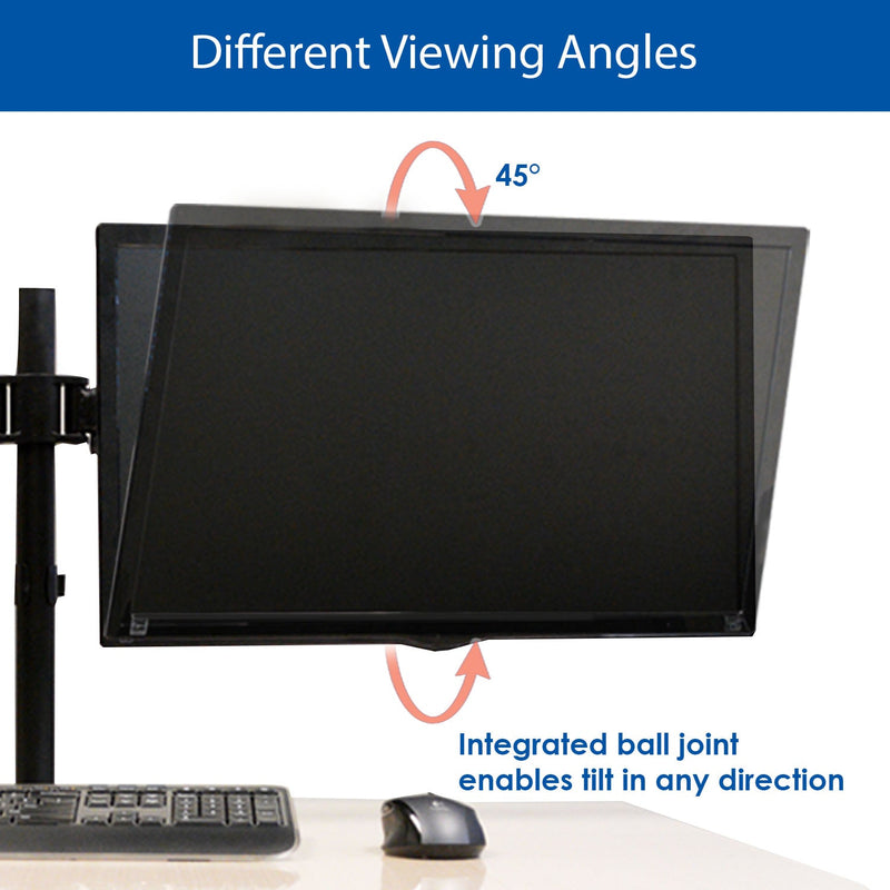 OPEN BOX- QualGear® QG-DM-02-22 13-27 Inch 3-Way Articulating Dual Monitor Desk Mount