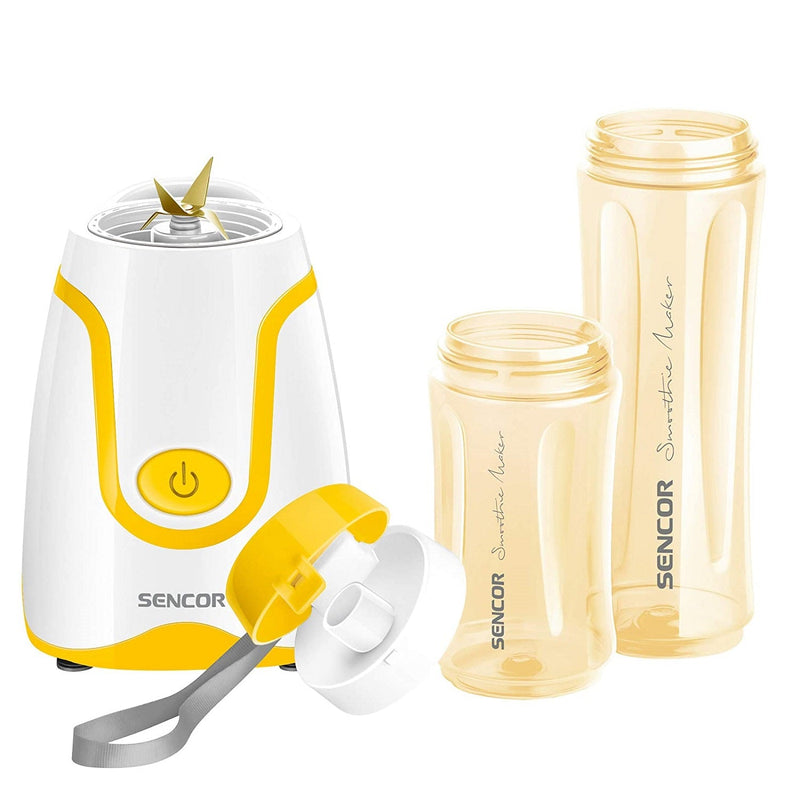 Sencor SBL-2206YL 300W Smoothie Blender with 2 Impact Resistant BPA Free Bottles, Yellow