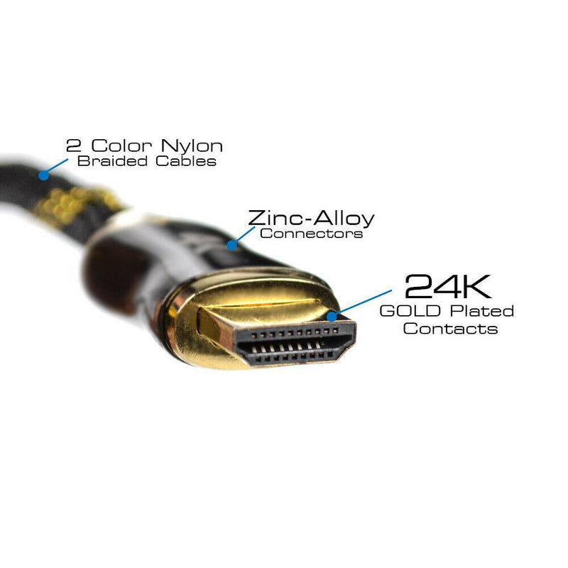 QualGear® 3 Feet High Speed HDMI NAAV-QG-PCBL-HD20-3FT-6PK Premium Certified 2.0b cable with 24K Gold Plated Contacts, Supports 4K Ultra HD, 3D, 18Gbps (Pack of 6)