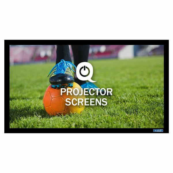 OPEN BOX - QualGear® QG-PS-FF6-169-150-W 16:9 Fixed Frame Projector Screen, 150-Inch 4k HD Ultra White 1.2 Gain
