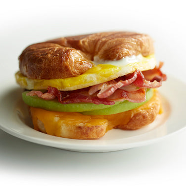 Cheddar, Apple, Bacon and Egg Croissant Sandwich