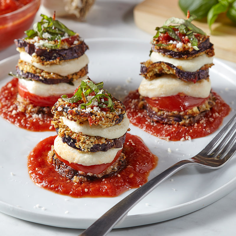 Air Fryer Eggplant Parmesan Stacks