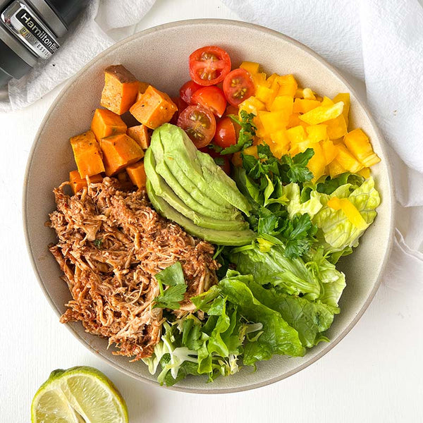 Slow Cooker Salsa Chicken Taco Salad