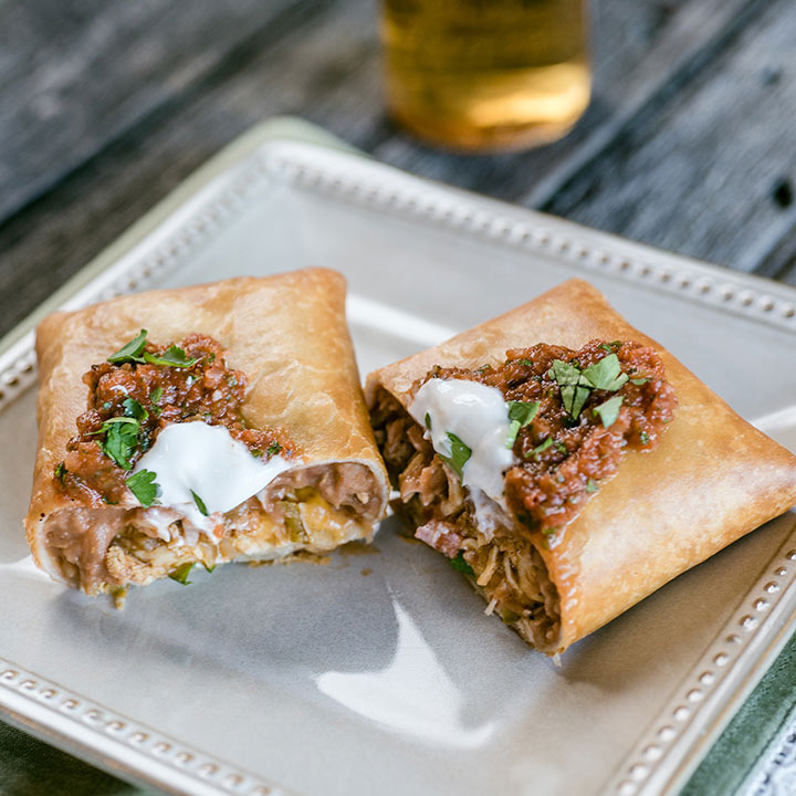 Chicken Chimichangas with Ranchero Sauce