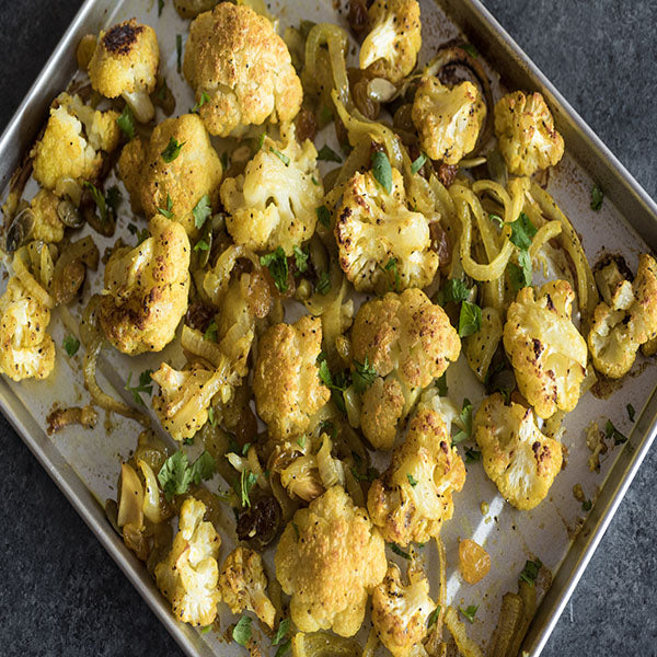 Sheet Pan Roasted Curried Cauliflower