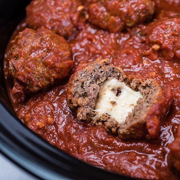 Slow Cooker Cheese Stuffed Meatballs