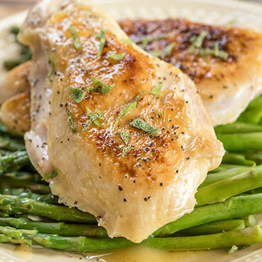 Sous Vide Chicken with Asparagus and Brown Butter