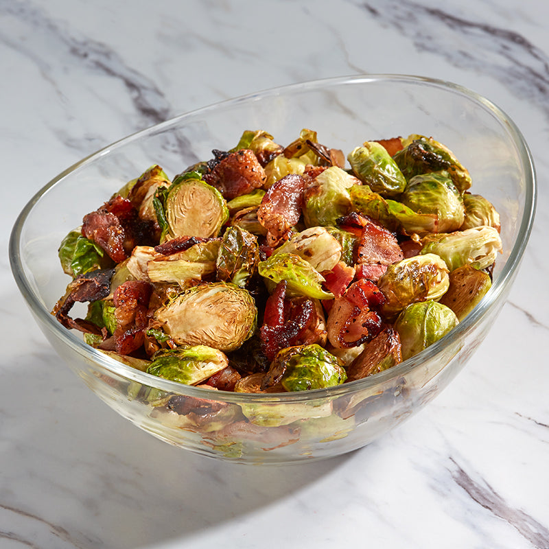 Air Fryer Glazed Brussels Sprouts with Bacon