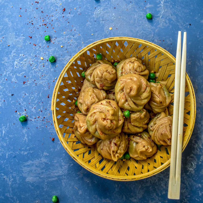 Koraishuti'r Kochuri Inspired Momo Bengali Style Spicy Green Peas Stuffed Momo