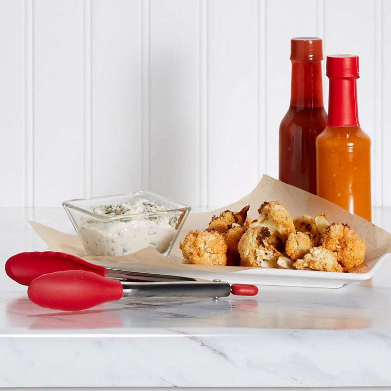 Air Fryer Buffalo Cauliflower Bites with Blue Cheese Dressing