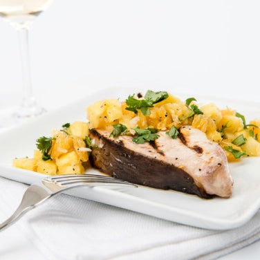 Grilled Marinated Swordfish with Orange Pineapple Salsa