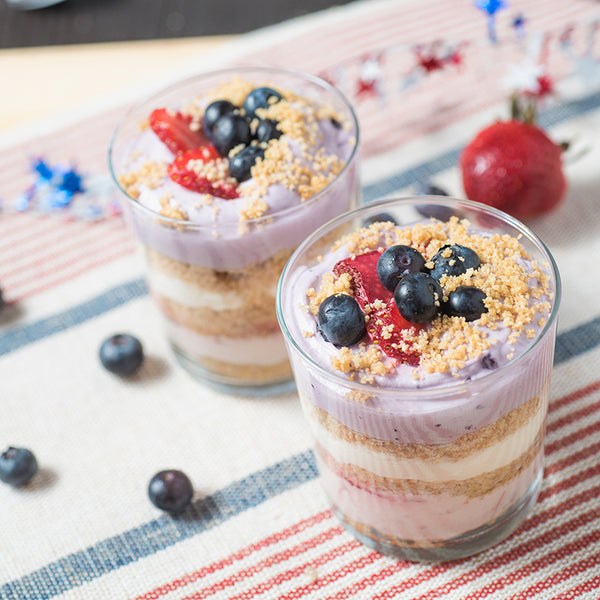 No Bake Cheesecake Red, White and Blue Dessert