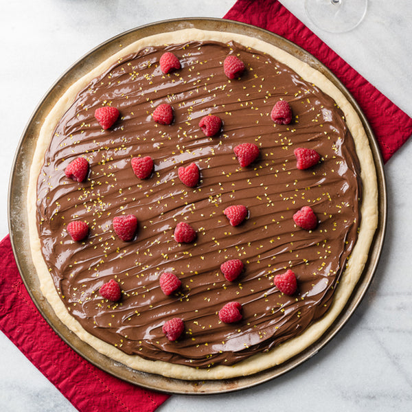 Nutella Raspberry Valentine’s Day Pizza