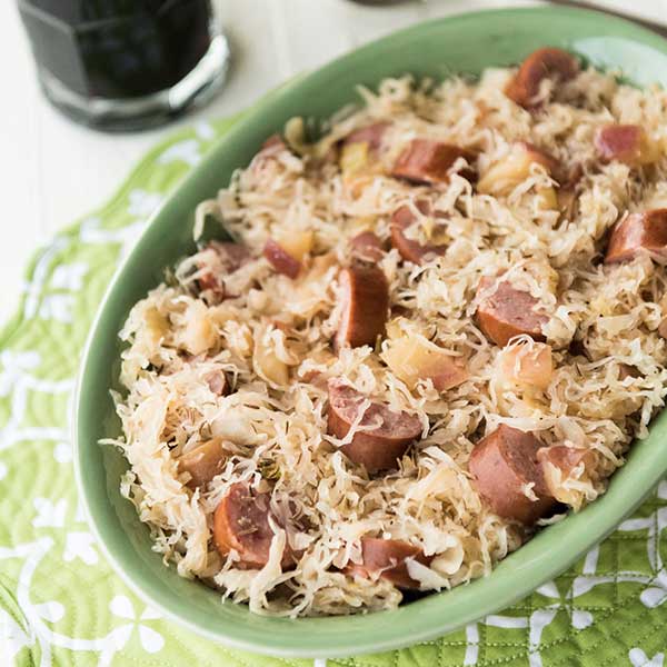 Rice Cooker Kielbasa and Sauerkraut