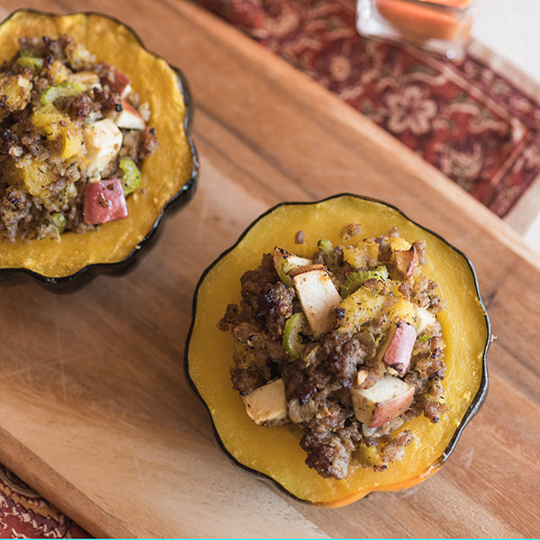 Sausage and Apples Stuffed Acorn Squash