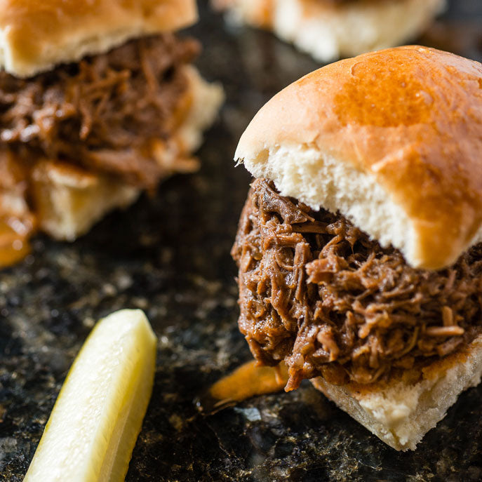 Slow Cooker Shredded Beef Sloppy Joes