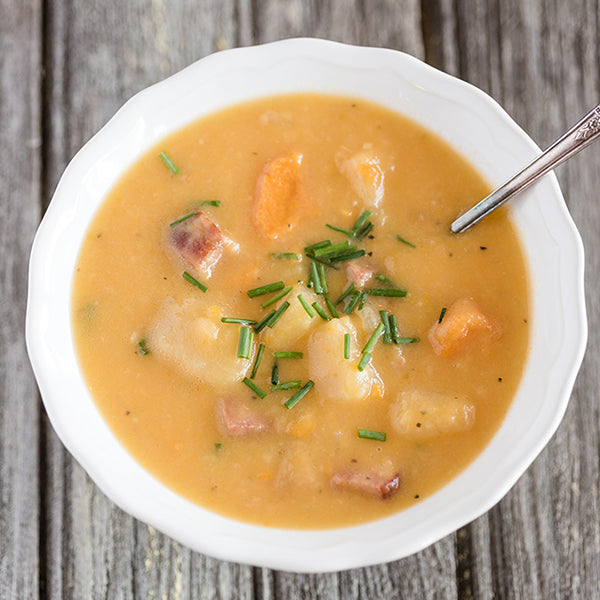 Slow Cooker Chunky Loaded Potato and Ham Soup