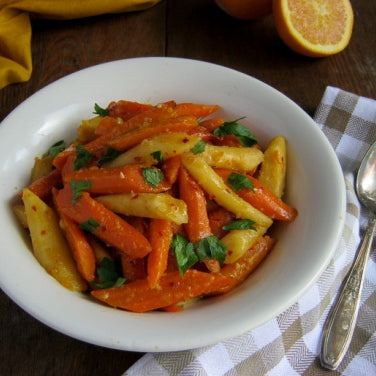 Slow Cooker Ginger Orange Glazed Root Vegetables