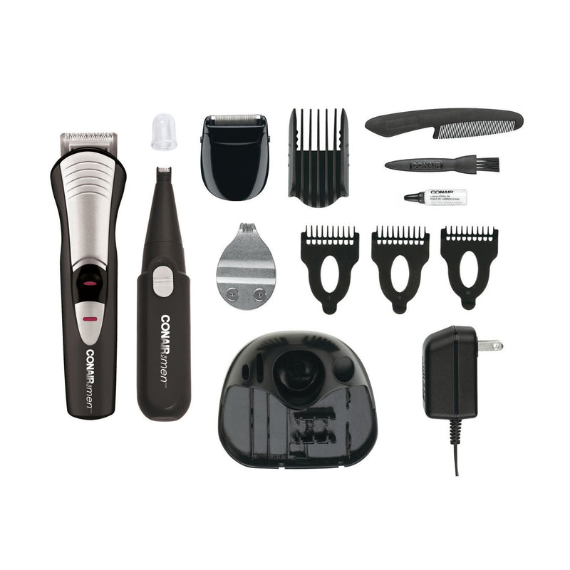 CONAIR FOR MEN 15 PC CORDLESS TRIMMER GROOMING KIT GMT187RC