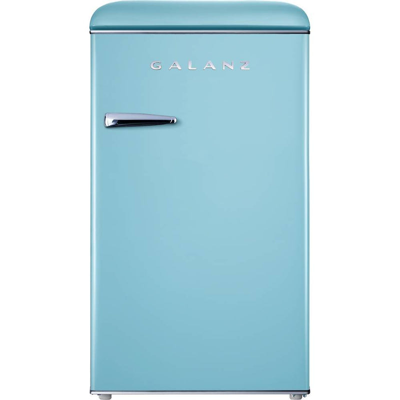 OPEN BOX- Galanz 3.5 Cu Ft Retro Compact Refrigerator Single Door Fridge, Blue