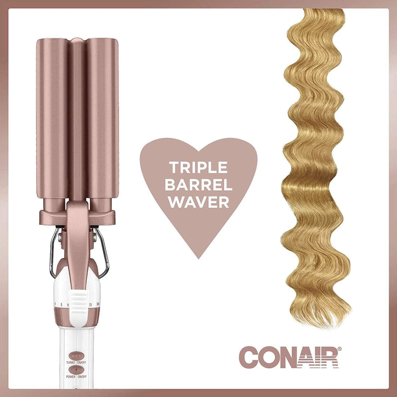 Conair CD704C Double Ceramic Triple Barrel Curl Styling Waver