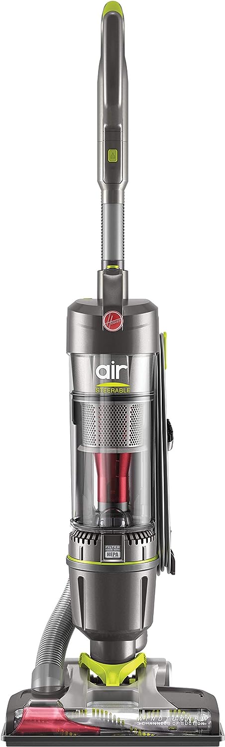 Hoover Wind Tunnel Air Steerable Pet Bagless Upright Vacuum Cleaner, Silver, UH72405 (Open Box- "Good As New" Blemished Packaging)