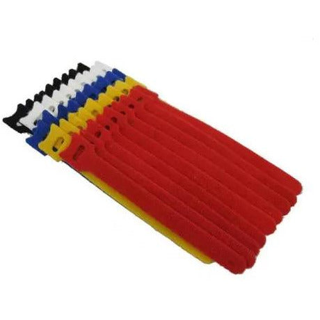 OPEN BOX - QualGear VT1-MC-50-P Self-Gripping cable ties, 1/2 x 6 Inches, Assorted, 50 Ties in Poly Bag Style