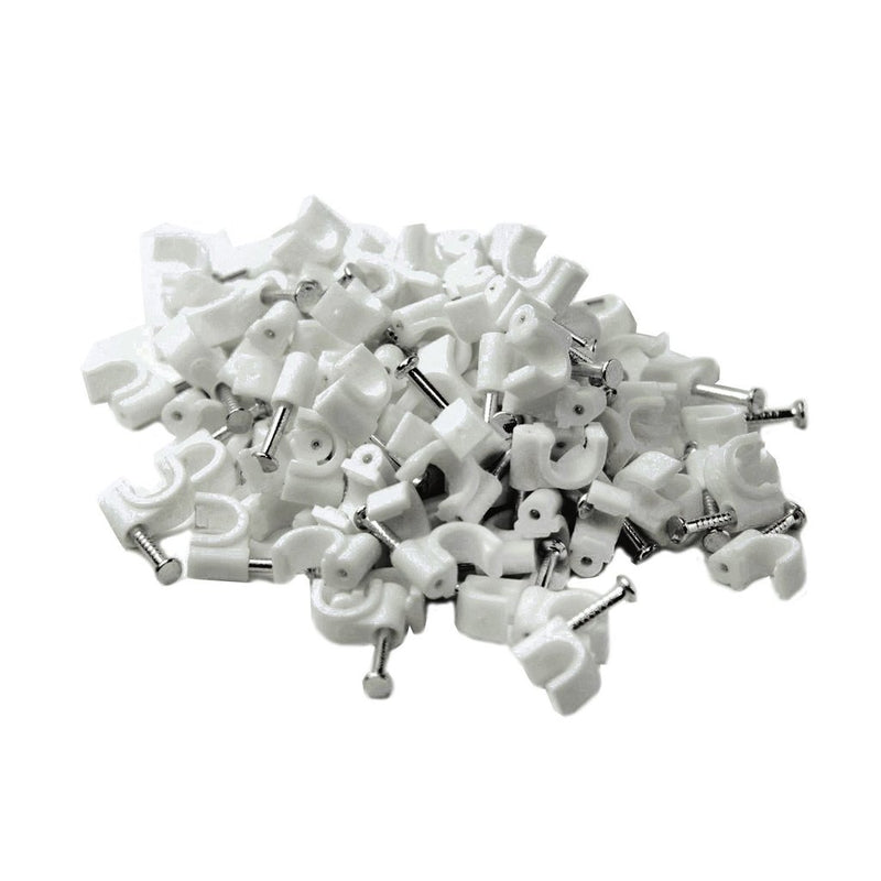 QualGear CC1-W-100-P Cable Clips, 100 Pack White
