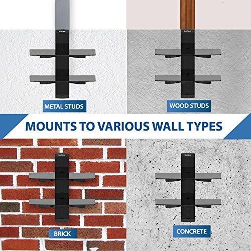 QualGear® Universal Triple Shelf Wall Mount for A/V Components upto 8kgs/17.6lbs(x3), Black (QG-DB-003-BLK) with Free 3FT High-Speed HDMI 2.0 Cable