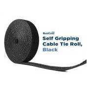 QualGear VR1-B-1-P Self Gripping Cable Ties, 3/4-Inch, x 15-Feet, Black, 1 Roll/Poly Bag