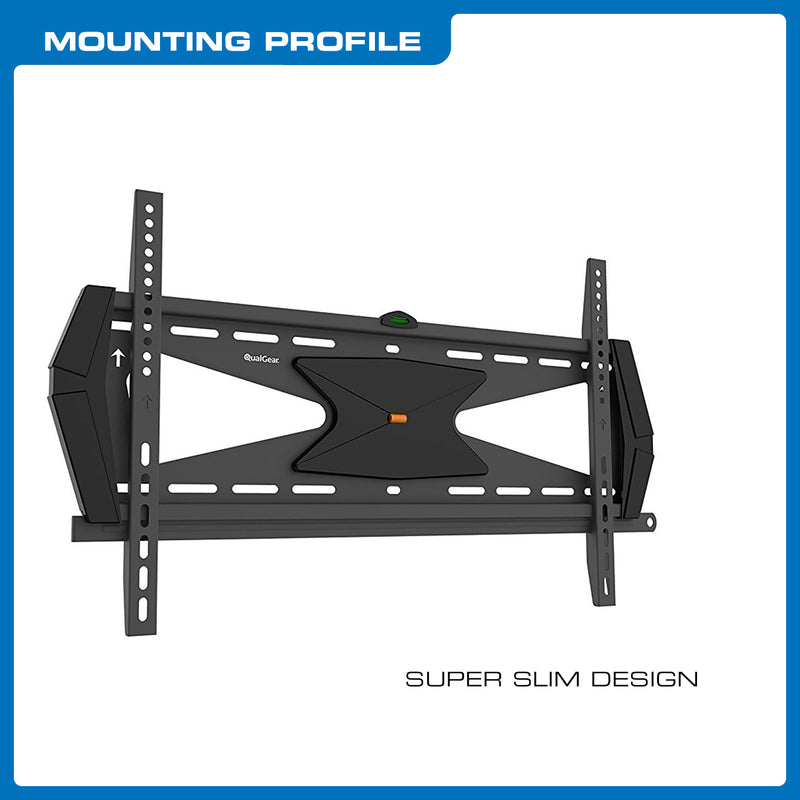 QualGear® Heavy Duty Fixed TV Wall Mount for 37 to 70 Inch Flat Panel and Curved TVs, Black (QG-TM-030-BLK) [UL Listed]