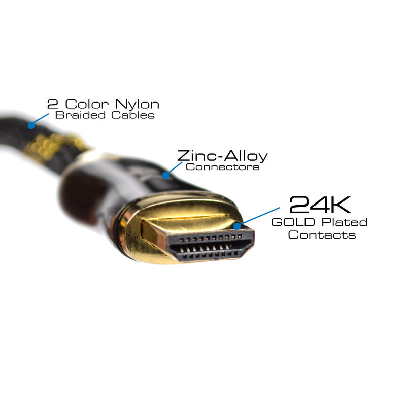 QualGear 10 Feet-6 Pack HDMI Premium Certified 2.0 cable with 24K Gold Plated Contacts, Supports 4K Ultra HD, 3D, 18Gbps, Audio Return Channel, Ethernet (NAAV-QG-PCBL-HD20-10FT-6PK )