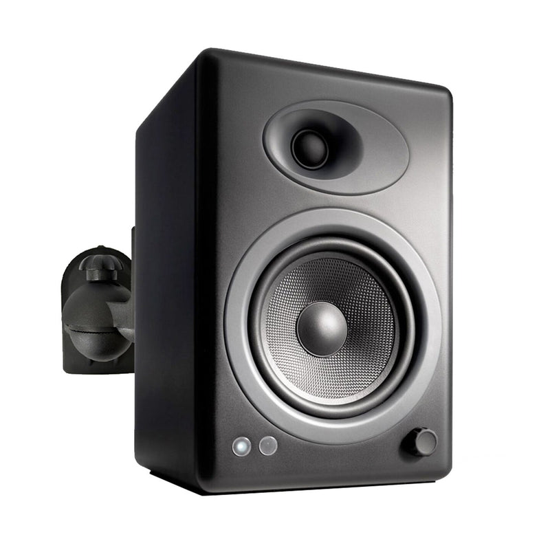 QualGear® QG-SB-002-BLK UL Listed Universal Speaker Wall Mount for Most Speakers up to 3.5kg/7.7lbs, Black