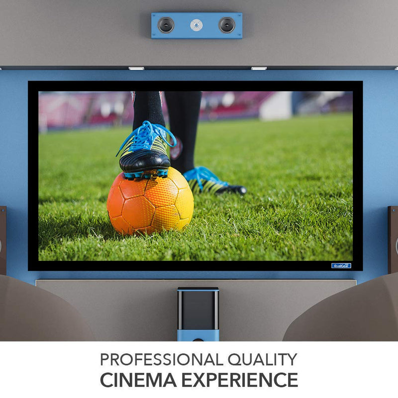QualGear® QG-PS-FF6-169-150-W 16:9 Fixed Frame Projector Screen, 150-Inch 4k HD Ultra White 1.2 Gain