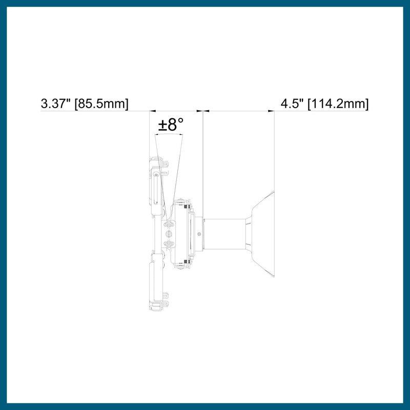 OPEN BOX- QualGear® Pro-AV QG-KIT-CA-3IN-B 3"- 1.5" Kit Ceiling Adapter Projector Mount
