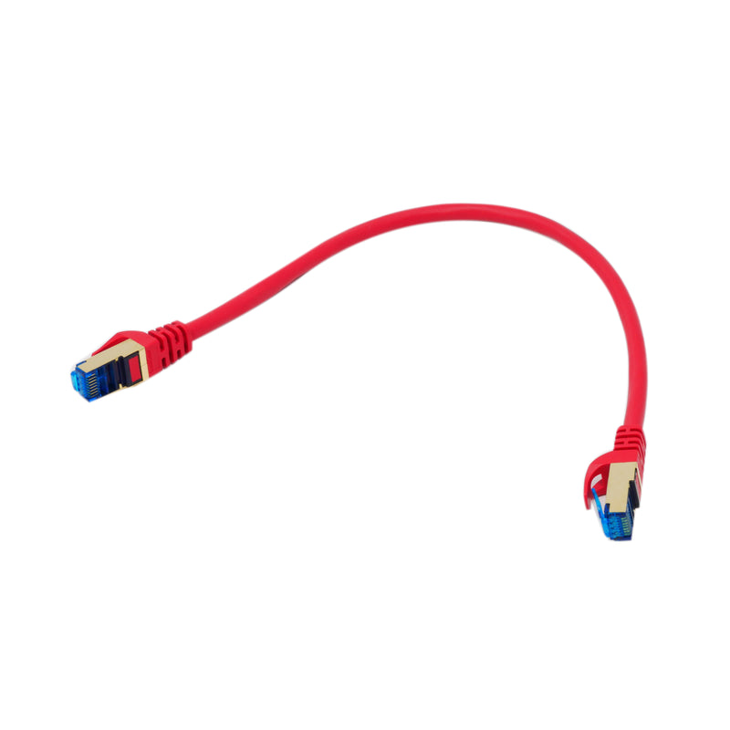QualGear QG-CAT7R-1FT-RED CAT 7 S/FTP Ethernet Cable Length 1 feet - 26 AWG, 10 Gbps, Gold Plated Contacts, RJ45, 99.99% OFC Copper, Color Red
