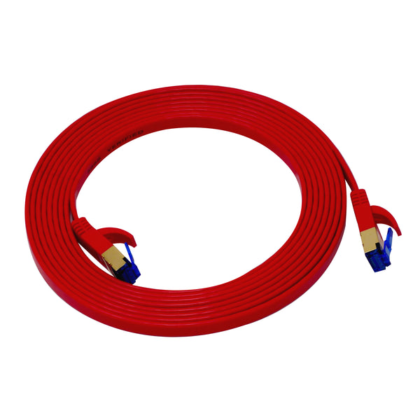 QualGear QG-CAT7F-10FT-RED CAT 7 S/FTP Ethernet Cable Length 10 feet - 26 AWG, 10 Gbps, Gold Plated Contacts, RJ45, 99.99% OFC Copper, Color Red