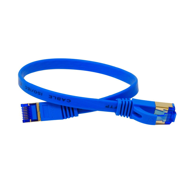 QualGear QG-CAT7F-1FT-BLU CAT 7 S/FTP Ethernet Cable Length 1 feet - 26 AWG, 10 Gbps, Gold Plated Contacts, RJ45, 99.99% OFC Copper, Color Blue