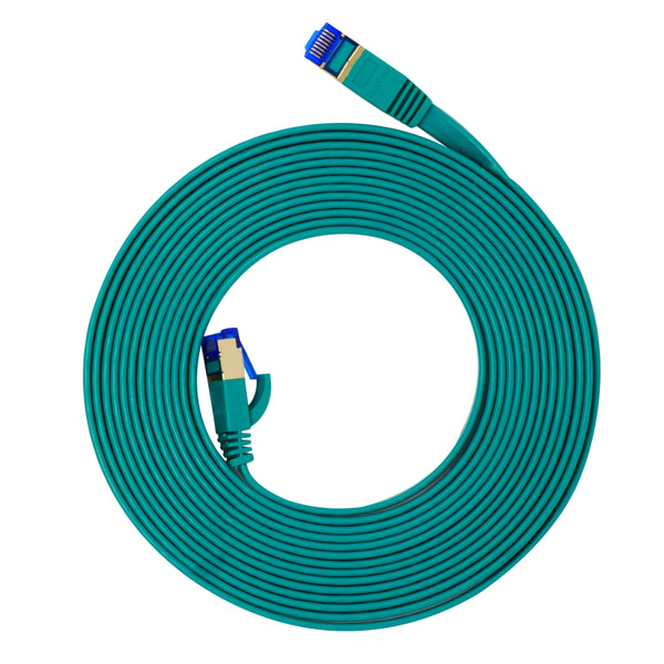 QualGear QG-CAT7F-15FT-GRN CAT 7 S/FTP Ethernet Cable Length 15 feet - 26 AWG, 10 Gbps, Gold Plated Contacts, RJ45, 99.99% OFC Copper, Color Green