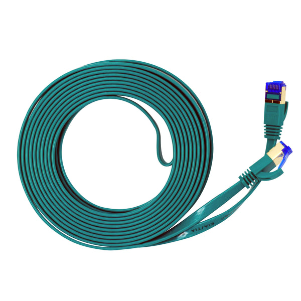 QualGear QG-CAT7F-20FT-GRN CAT 7 S/FTP Ethernet Cable Length 20 feet - 26 AWG, 10 Gbps, Gold Plated Contacts, RJ45, 99.99% OFC Copper, Color Green