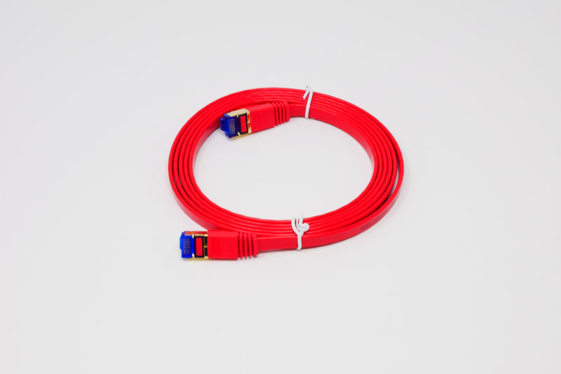 QualGear QG-CAT7F-6FT-RED CAT 7 S/FTP Ethernet Cable Length 6 feet - 26 AWG, 10 Gbps, Gold Plated Contacts, RJ45, 99.99% OFC Copper, Color Red