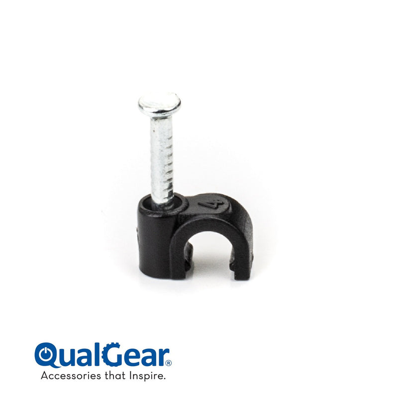 QualGear 4mm Cable Clips, NAAV-CC4-B-100-P-6PK Black, 100 pieces (6 Pack)