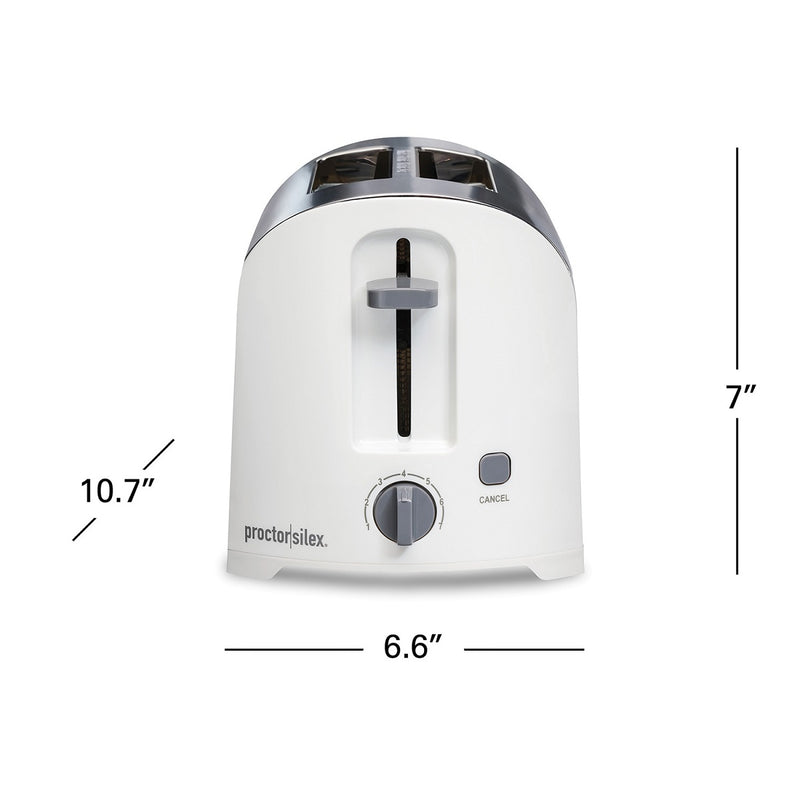 Proctor Silex 22632PS 2 Slice Toaster, 1 units, white & chrome