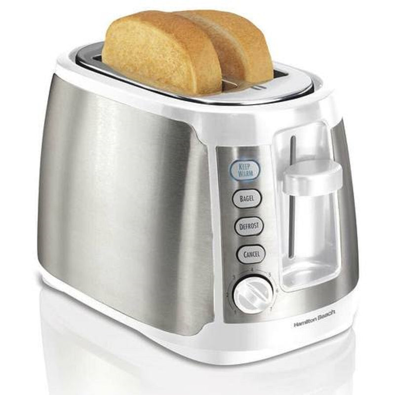 Hamilton Beach 2-Slice Toaster 22815C, White with Metal Accents